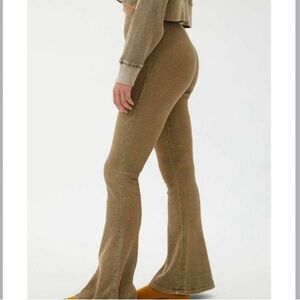 Urban Outfitters Out From Under Felicity Flare Green Waffle Knit Pants Size XS